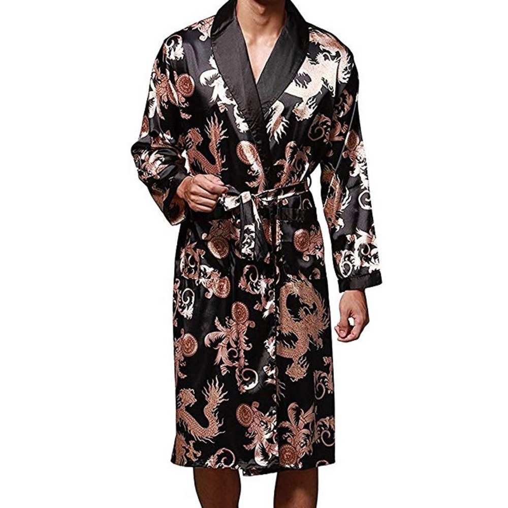 Men’s Satin Robe - Picture 2 of 3